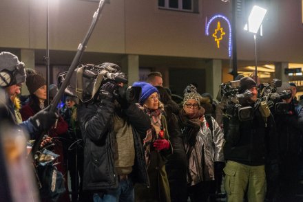 Wejście na żywo do telewizji z wiślańskiego rynku